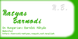 matyas barnodi business card