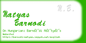 matyas barnodi business card